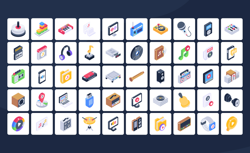 Music-Isometric-Icons-Preview-3