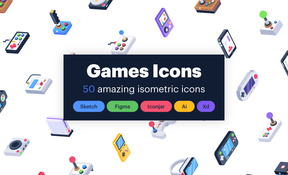 games-isometric-icons-cover