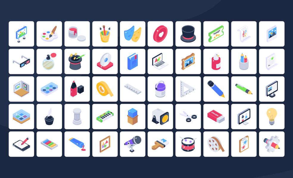 Art-and-Culture-Isometric-Icons-Preview-3