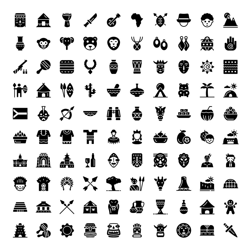 african-culture-glyph-icons-full-preview