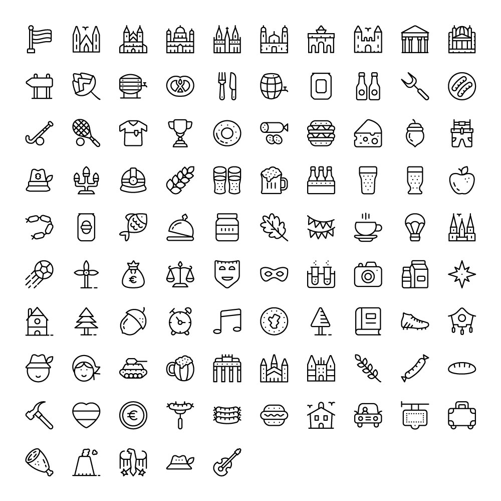 german-culture-line-icons-full-preview