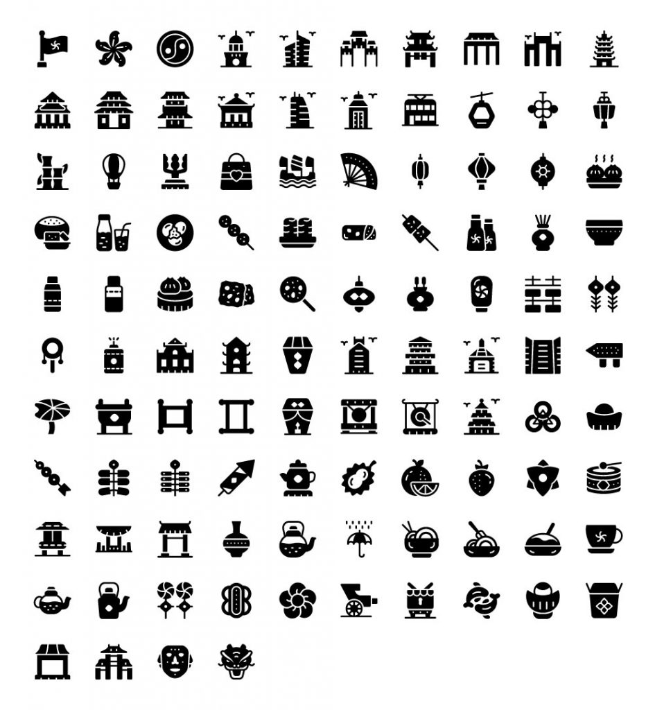 hong-kong-culture-glyph-icons-full-preview