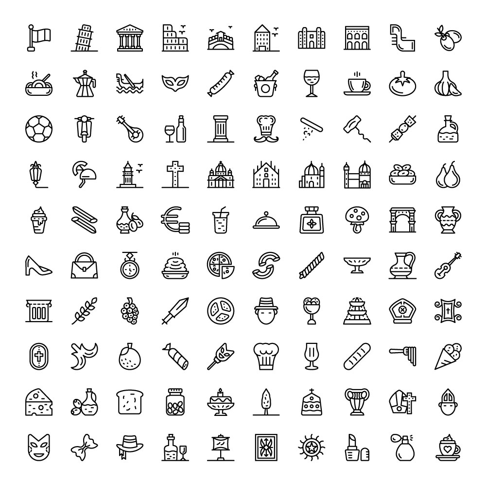 italian-culture-line-icons-full-preview