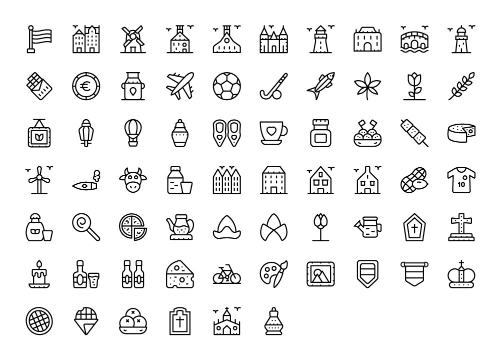 netherlands-culture-line-icons-full-preview