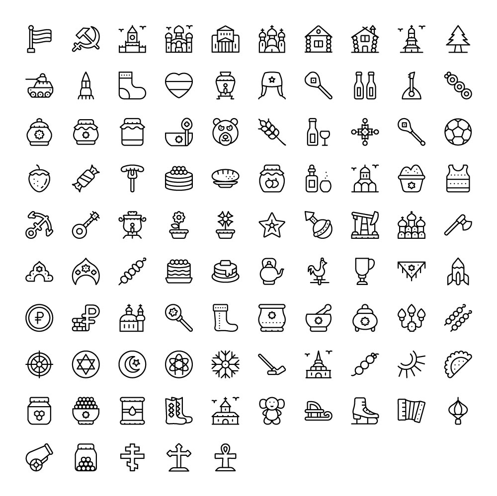 russian-culture-line-icons-full-preview