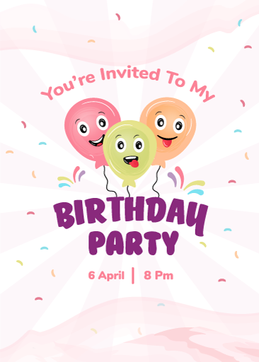 Birthday template for invitation design, vector design