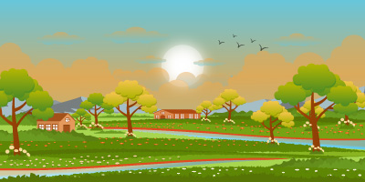 A beautiful vector of grassland in background design