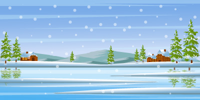 A trendy design of snowy background