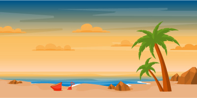 Background of tropical area in flat style