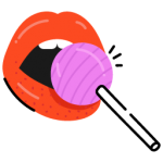 A trendy flat style icon of lollipop