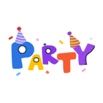Get hold of this flat sticker of party