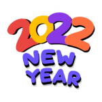 A beautiful sticker of 2022 new year, flat vector