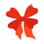 A trendy flat sticker of ribbon