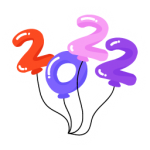 A flat sticker of 2022 balloons, editable vector