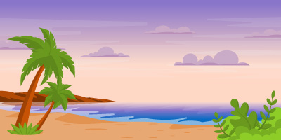 Background of tropical area in flat style