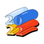 New year 2022 flat sticker, vector design