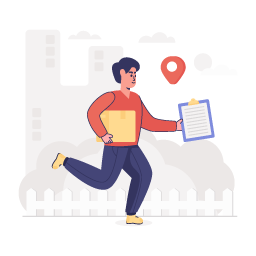 A delivery location flat vector illustration