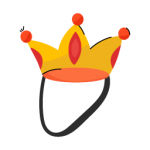 A unique flat vector design of crown, sticker style
