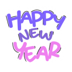 A beautiful sticker of happy new year, flat vector