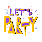 Get hold of this flat sticker of let’s party