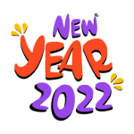 A well-designed flat sticker of new year 2022