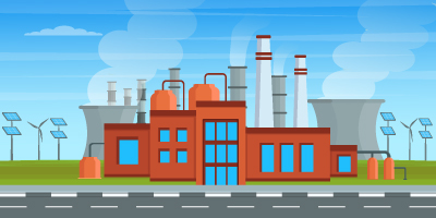 Manufacturing plant background design is visually perfect