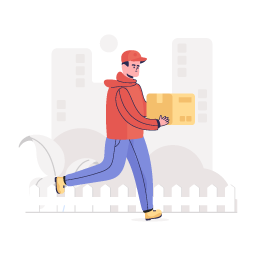 A parcel delivery boy flat illustration, home delivery
