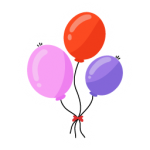 A flat sticker of balloons, editable vector