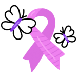 Ribbon denoting the concept of cancer awareness, flat icon