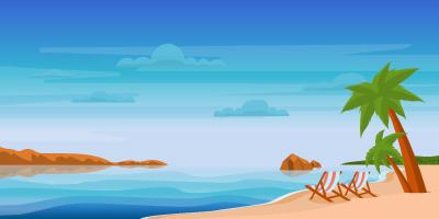 Summer vacation background vector, editable illustration