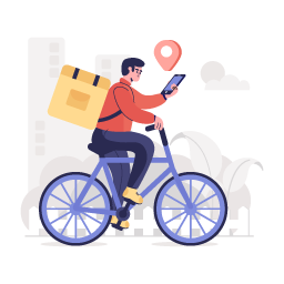 A bike delivery vector in flat style