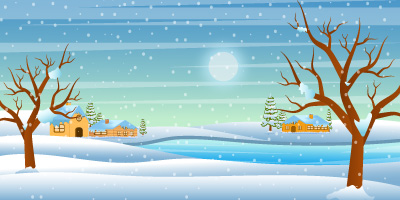 A trendy background style of snowy landscape