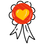 Get this premium flat icon of love badge