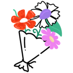 Download a beautiful flat icon of bouquet