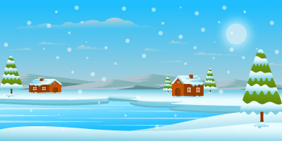 Winter scenery in creative and attractive background design