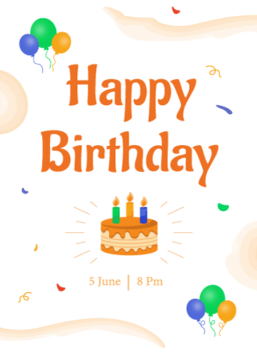 A trendy happy birthday card vector template