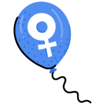 Balloon with female gender sign, flat icon of gender balloon