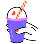 A flat icon of frappe, chilled drink