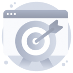 Web goal, flat rounded icon in appealing graphic