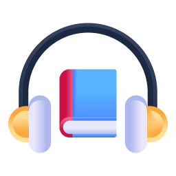 Creatively designed flat icon of audiobook