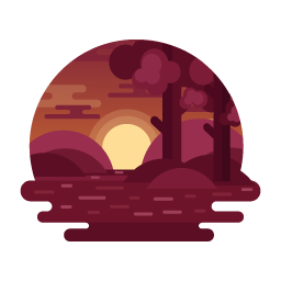 Get your hands on this amazing flat illustration of sunset view