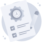 Time management, a flat rounded icon is up for premium use