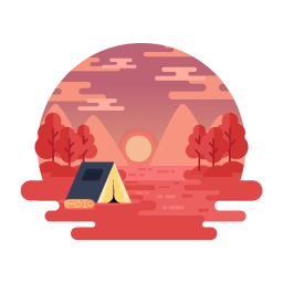 An editable landscape design of campsite