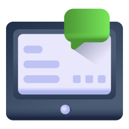 Online chat flat icon is visually perfect