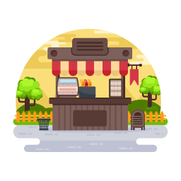 Download premium flat illustration of food cart