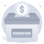 Give donation, a flat rounded icon is up for premium use