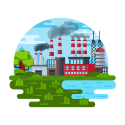 A visually appealing flat illustration of mill