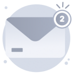 A modern flat rounded icon of mail notification