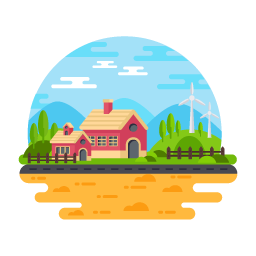 A premium flat illustration of cottage is up for use
