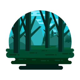 Get your hands on this flat illustration of night forest